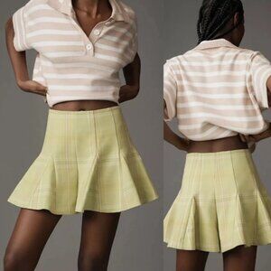 Brand New Maeve Skirty Plaid Godet Skort